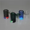 Glas askfångare 14mm 18mm 2,2 tum med silikonbehållare mini hookah glas bong vatten fångar tjock pyrex färgad bubbler ashcatcher 45 90 grader