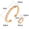 Top Quality Geometric Multi-fila Full Cubic Zirconia Bangle Ring Set per le donne Dubai Bridal Hand Bangles Placcatura in oro Q0720