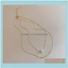 & Pendants Jewelryarrivals Fashion Modern Peals Choker Necklace Double Layers Round Necklaces Golden Chain Jewelry Women Chains Drop Deliver