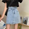 Summer retro Hong Kong flavor high waist bm plaid skirt A word bag hip female student autumn 210531