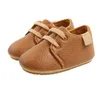 Första Walkers Baby Boys Girls Lace Up Sneakers Höst Soft Sole Spädbarn Moccasins Born Anti-Slip Shoes