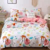 Set di biancheria da letto Tessili per la casa Cartoon Copripiumino semplice Federa Lenzuolo Kid Teen Boy Girl 3/4PCS Beding