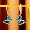 Dangle & Chandelier GODKI Fashion Street Style Butterfly Earrings For Women Wedding Party Cubic Zircon Dubai Bridal Earring Boucle D'oreille