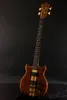 Niestandardowy Alembic Brown Ash 4 Strings Electric Bass Guitar Szyja przez ciało, 5 plusneck, złoty sprzęt, wkładka abalone