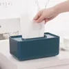 Ящики тканей салфетки пластиковая коробка с деревянной крышкой бытовой кухня для салфетки контейнер для салфетки белый простым FD