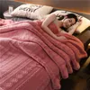 Blankets Luxury Velvet Throw Blanket Ultra Soft Warm Solid Color Boho Embossed Sofa Bed Quilt Bedspread Nap Sleeping Bedclothes