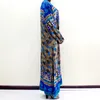 エスニック服高品質2022プラスサイズの女性アフリカンプリントデザインダシキスタイルプルオーバールーズコットンマキシドレスカジュアルエレガント