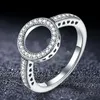 Cluster Rings 100% 925 Sterling Silver Clear CZ Circle Round Lucky For Women Jewelry 2021 Drop R041