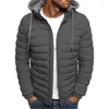Hommes hiver Parkas mode solide à capuche coton manteau veste décontractée vêtements chauds hommes pardessus streetwear bouffant 211216