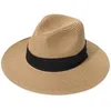 Berets Wide BriM Panama Strohhüten Männer Frauen Top Frühling und Sommer im Freien Sonnenschirm Beach Big Ladies Sun Hut Whole2483209