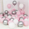 Decoração 12 pçs/lote balão rosa vermelho rosa prata metal balão chá de bebê aniversário decorações de casamento globos de ar