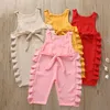 Summer Girl Clothes Bowknot Effen Broek Overalls Jumpsuit Voor Kinderen Meisjes Pant 210528