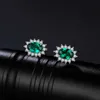 JewelryPalace Kate Middleton Simulated Green Emerald 925 Sterling Silver Stud Earrings Princess Diana Gemstone Crown Earring 211009