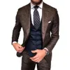 Three-Pieces Men Suits Business Casual Single Breasted Slim Fit Groom Party Coat Tailored Work Wear