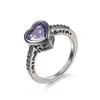 Bague de mariée en zircon noir, or, violet, à la mode, mélange de tailles 6 à 10