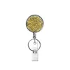 Card Holders 1Pcs Reels Key Chain ID Badge Holder Bling Retractable Pull Reel Lanyard Name Tag2801