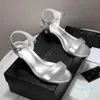 2021 sandali da donna estivi tacchi alti in pelle decorazione di perle moda casual nero una parola fibbia cintura scarpa da ufficio stile fata