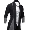 Pull homme tricoté à manches longues bloc de couleur Patchwork tricoté hiver ample grande taille manteau Cardigan Y0907