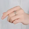 Klaster pierścienie okrągłe Ruby Diamond Anillos DE dla kobiet Bague lub Jaune Bizuteria Sapphire Biżuteria Amethyst Etoile Bizuteria
