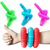Type de tube Fidget coloré pour outils sensoriels de tuyaux pour enfants pour le stress de soulagement jouet pliable éducatif