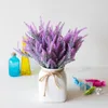 Flores decorativas grinaldas românticas provence lavanda vaso de casamento plástico para casa decoração artificial natal folha falsa