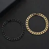 Width 6/8/10MM Stainless Steel Gold Black Cuban Chain Bracelet & Bangles Fashion Hip Hop Men Jewelry Length 20CM Wholesale Price