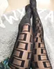 섹시한 양말 긴 스타킹 스타킹 여성 패션 블랙 화이트 얇은 레이스 메쉬 스타킹 부드러운 통기성 중공 편지 꽉 팬티 호스 고품질 상자