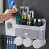 Porte-brosse à dents multifonction Gesew Boîte de rangement étanche Distributeur automatique de dentifrice Accessoires de salle de bain muraux 210322