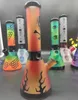 10 Inch 26CM Glass Bong Mixed Color Orange Skull Tobacco Water Pipe Smoking Beaker Bongs Ice Ash Catcher Dab Oil Rigs Heady Glass Bowl Downstem