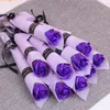 Tek Kök Yapay Gül Romantik Sevgililer Günü Düğün Doğum Günü Partisi Sabun Gül Çiçek 6 Stil Sıcak Satmak RRB11704