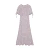 V шеи тонкие талии печати платье труба весна лето Япония стиль женщины платья сладкие слойки с коротким рукавом Vestidos 210522