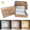 Hollywood Style Makeup Vanity Lights 10 LED-lampa Justerbar färg Ljusstyrka USB Operated Mirror Light Table Lighting