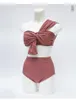 Costumi da bagno da donna Costume da bagno a triangolo a vita alta Costume da bagno monospalla vintage Bikini a due pezzi Nodo casual