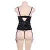 NXY SEXY SEXY CHEONLOVER EYEPATCH LACE Bustier Mulheres Lingerie Set Sexy Roupas Encantador V Neck Plus Size Nuisette Femme Bodysuit com Thong 1130