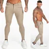 GINGTTO Pantaloni da uomo Pantaloni casual Pantaloni chino elasticizzati skinny Pantaloni slim fit a quadri da uomo 220214