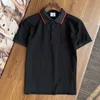 Polo clásico de manga corta personalizado de alta calidad con patrón de rayas y bordado de letras para hombre M-3xl