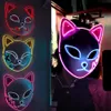 Fox Mask Halloween Party японский аниме косплей костюм светодиодные маски фестиваля одобрения реквизиты 3 цвета