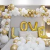 white and gold balloon arch kit