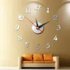 Grote Wall Clock 3D Spiegel Sticker Unieke Groot Nummer Horloge DIY Decor Art Sticker Decal Home