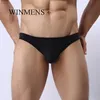 Sous-vêtements 4 pcs / lot homme sous-vêtements en soie de glace / marque WOXUAN ultra-mince maille respirante élastique gay sexy slips de poche / jockstraps sans couture