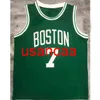 Maillot de basket-ball entièrement brodé 7 # marron vert, gilet personnalisé pour hommes et femmes, gilet pour jeunes, ajouter n'importe quel numéro et nom, gilet XS-5XL 6XL