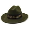 Winter Wol Vintage Gangster Trilby vond Fedora-hoed met brede randband Europese Amerikaanse jazz cowboy caps