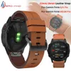 Dla Garmin Fenix ​​5 / 5X Plus 6 / 6x Pro Smart Watch Skórzany zespół Watchband Pasek Bransoletka 20 22mm 26mm Quick Fit Wristband Strap H0915