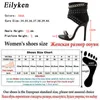 Eilyken novo rebite decoração de metal salto alto mulheres sandálias capa capa para festas gladiador senhoras sapatos preto tamanho 35-40 210324