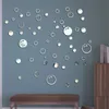 Spiegel 58 Stück Seifenblasen Acrylspiegel Wandaufkleber Home Decor Kreise 3D Aufkleber für Wohnzimmer Badezimmer Schlafzimmer Dekoration