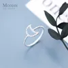 Dolce carino semplice anello di barretta della luna per le donne ragazza moda argento sterling 925 sottile stile coreano partito fine gioielleria 210707