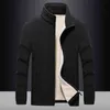 メンズ厚いフリースジャケットの外装スポーツウェアウールライナー暖かいコート男熱冬のプラスサイズm- 9xl 211214