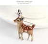 Lovely Brown Gray Enamel Deer Fawn Animal Brosch Pins för kvinnor