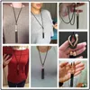 2021 мода женский кулон ожерелье кисточка длинный зимний свитер цепи ожерелье женщины очаровательные оптовые продажи