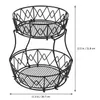 과일 바구니 작업대 빵 간식 스탠드 스탠드 2 계층 장식 과일 그릇 주방 조리대 스토리지 랙 단철 야채 주최자 바구니